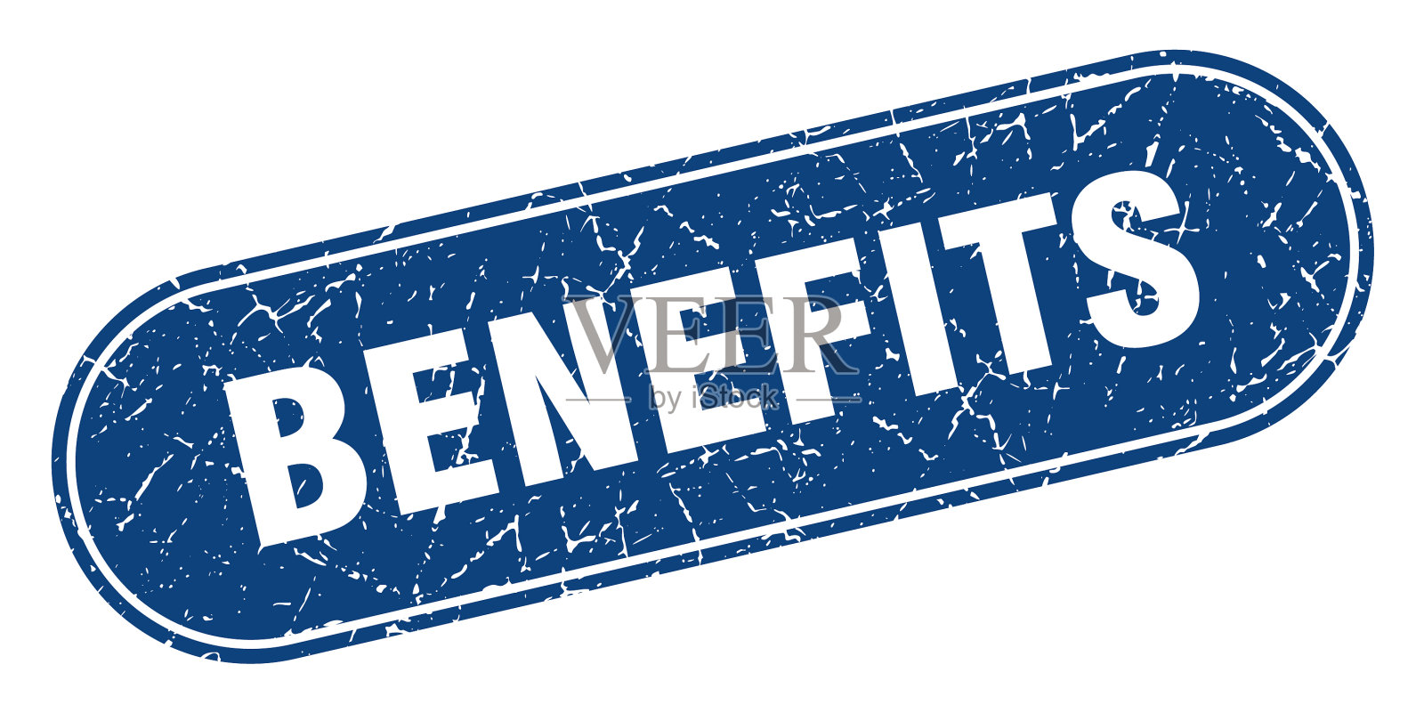 福利标志福利垃圾蓝色邮票标签插画图片素材