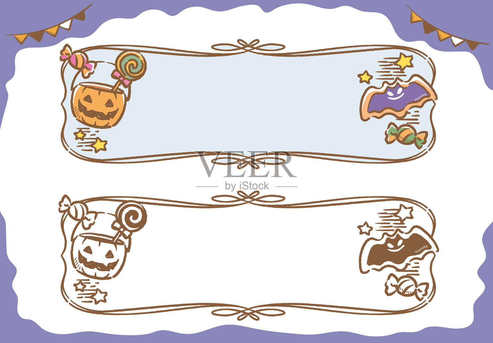 万圣节主题的标签。矢量插图。设计元素图片