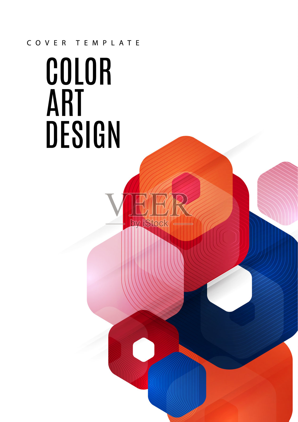 明亮的抽象背景圆形多色六边形。业务演示模板。现代的几何设计。向量插画图片素材