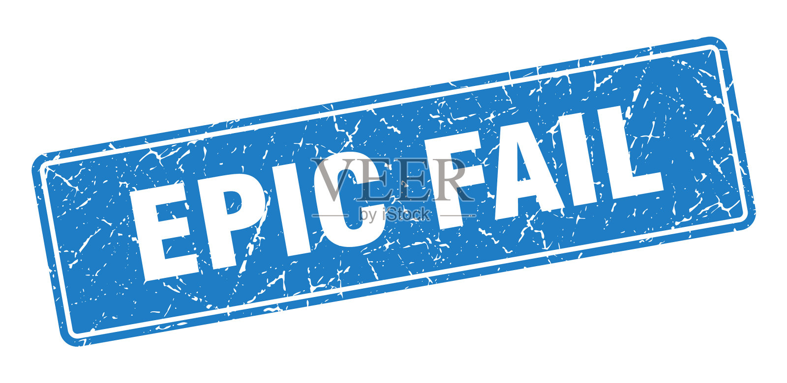 史诗失败邮票史诗失败复古蓝色标签标志插画图片素材
