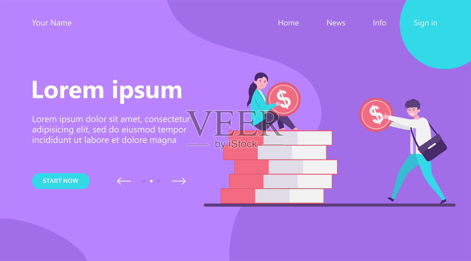 男人给女人钱插画图片素材