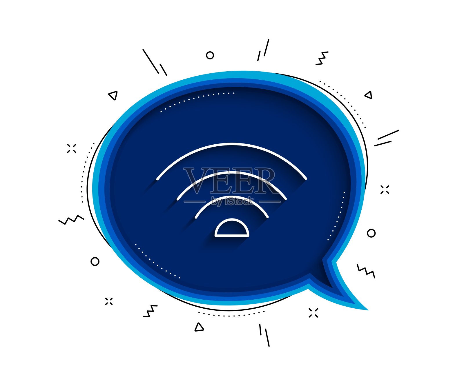 无线网络图标。无线网络信号。向量插画图片素材