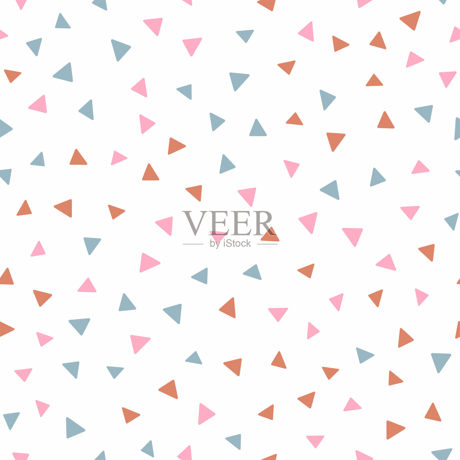 无缝图案与分散的彩色三角形。简单的矢量图。插画图片素材