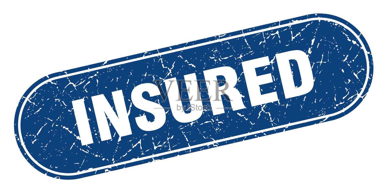 投保标志投保垃圾蓝邮票标签插画图片素材