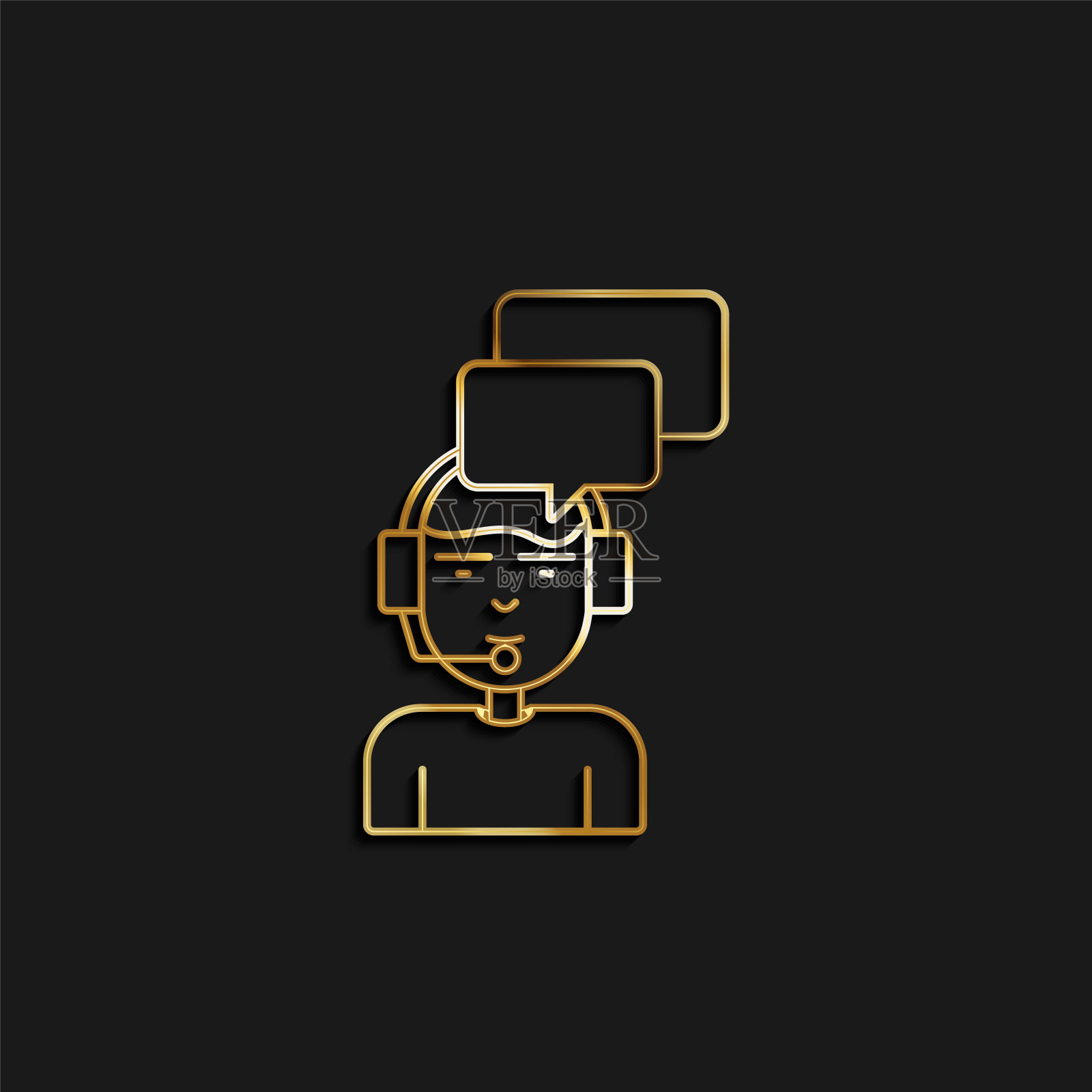 客户、服务的黄金图标。矢量插图的黄金图标插画图片素材