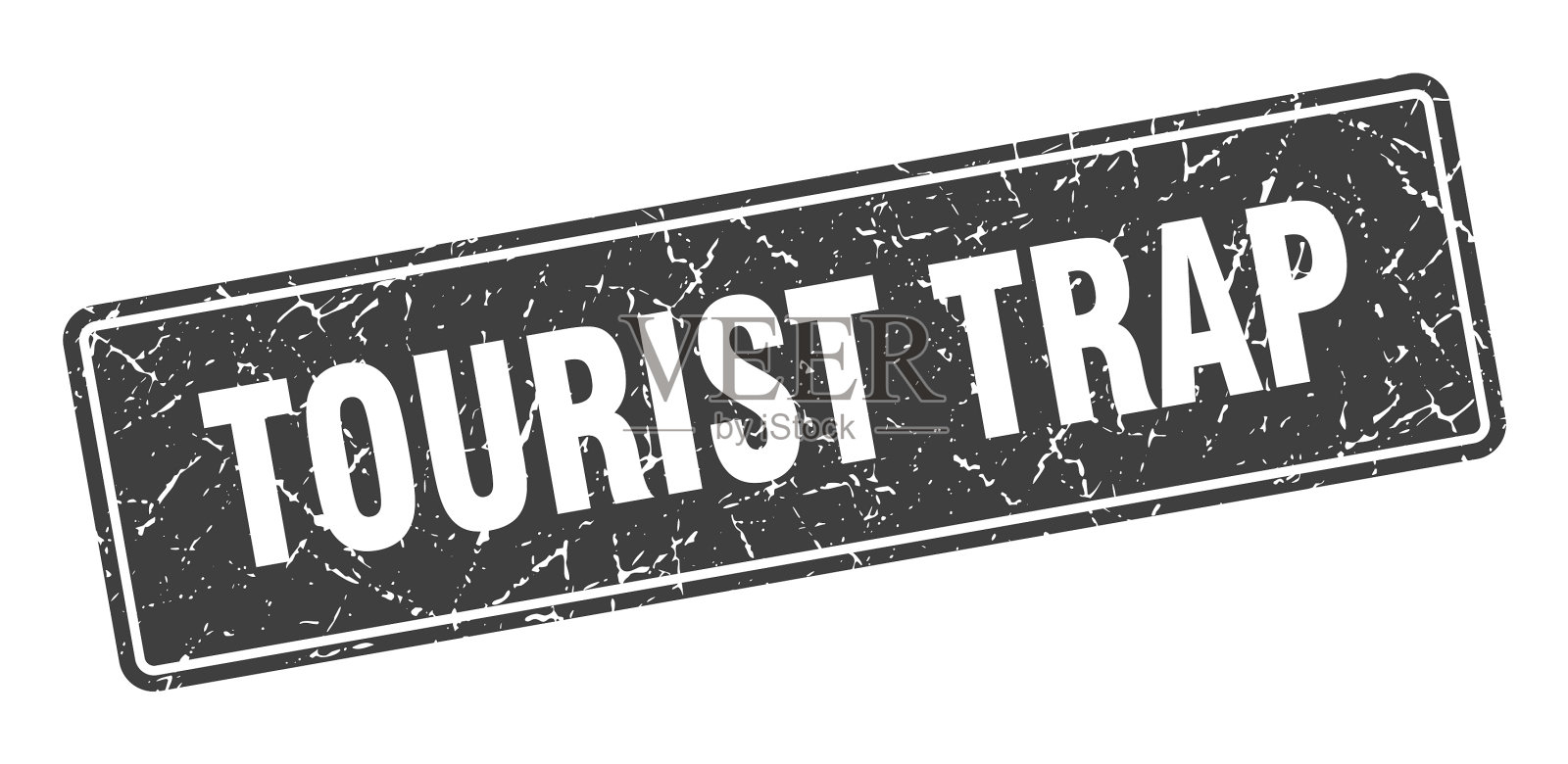 旅游陷阱邮票旅游陷阱古董灰色插画图片素材