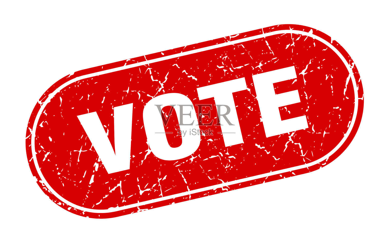 投票签名投票垃圾红色邮票标签插画图片素材