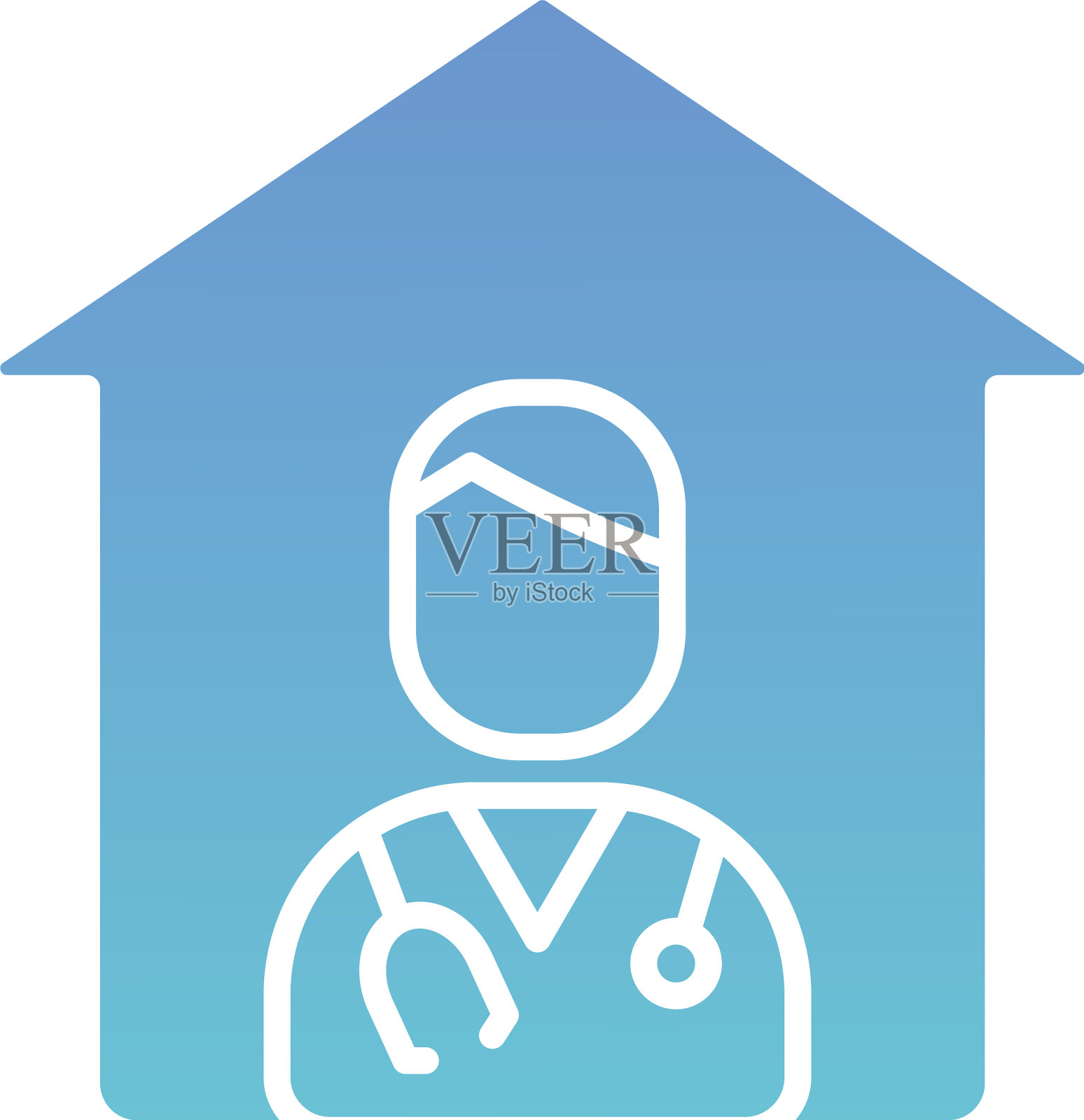 房子与医生专业性格插画图片素材