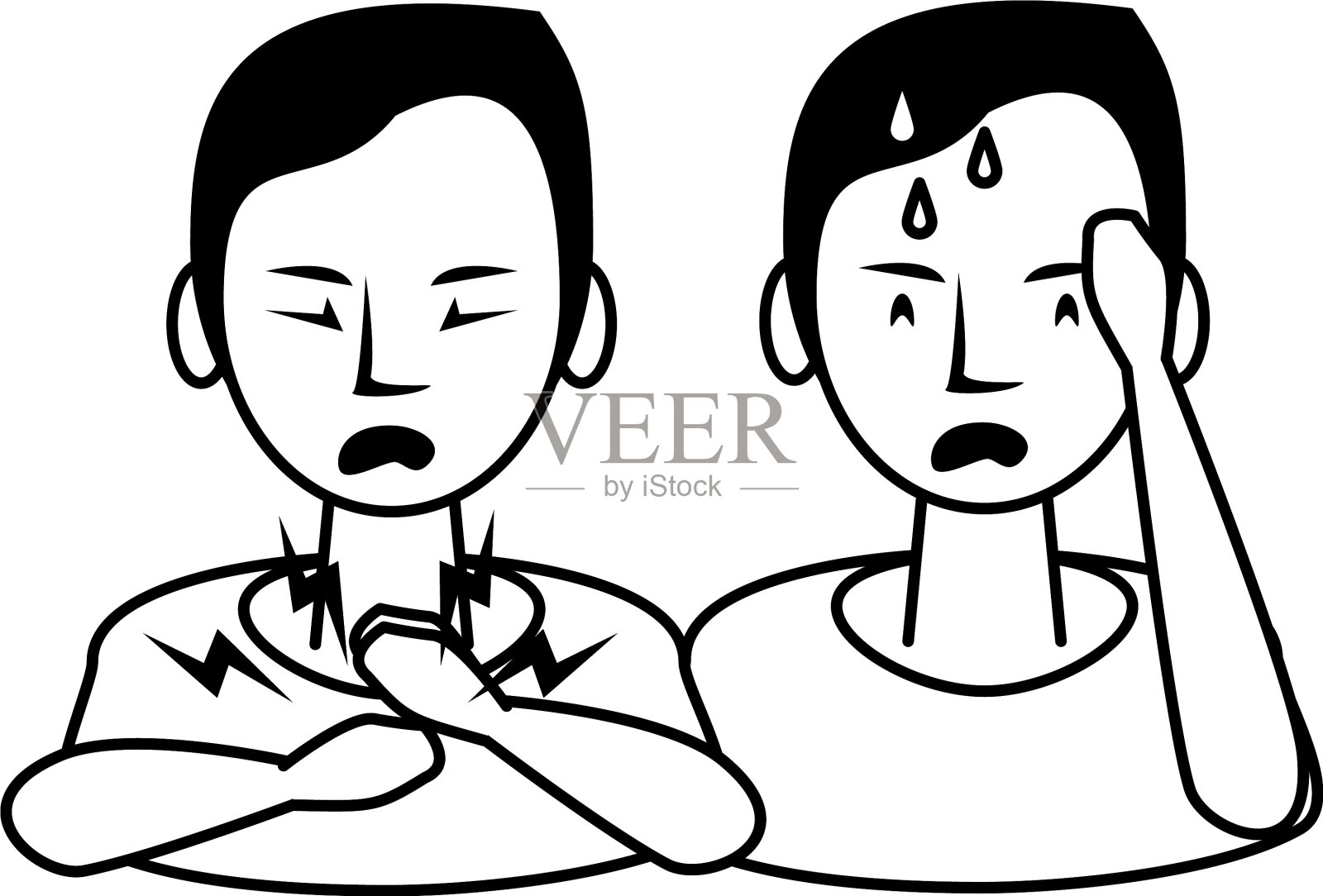 有症状特征者插画图片素材