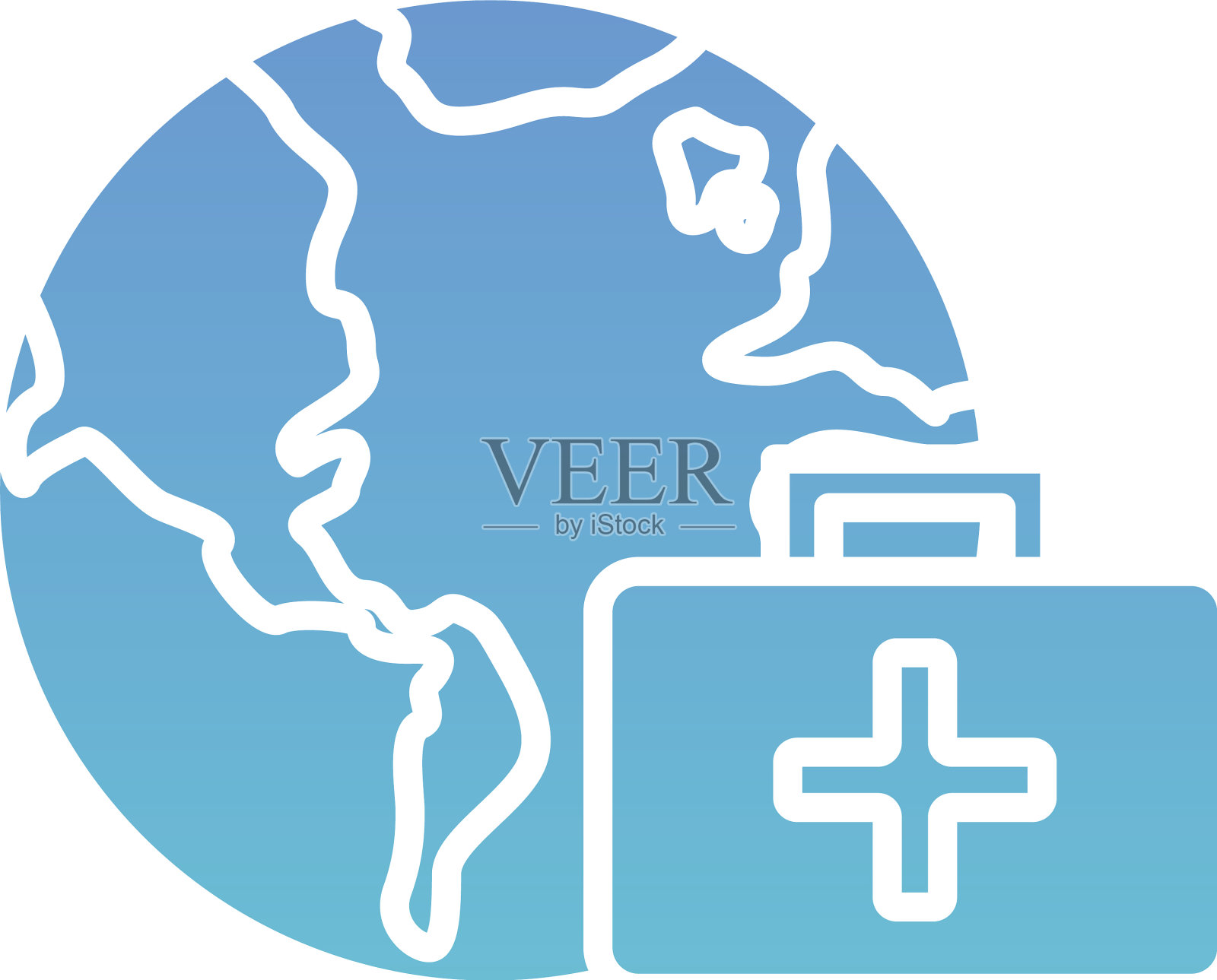 地球星球与医疗工具包健康在线插画图片素材