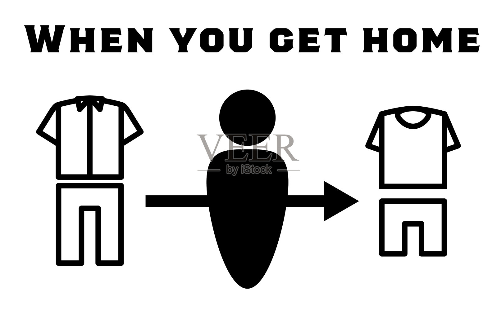 更换衣服的简单图标说明插画图片素材