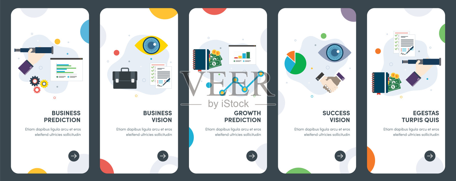 商业预测、愿景、成长和成功。插画图片素材