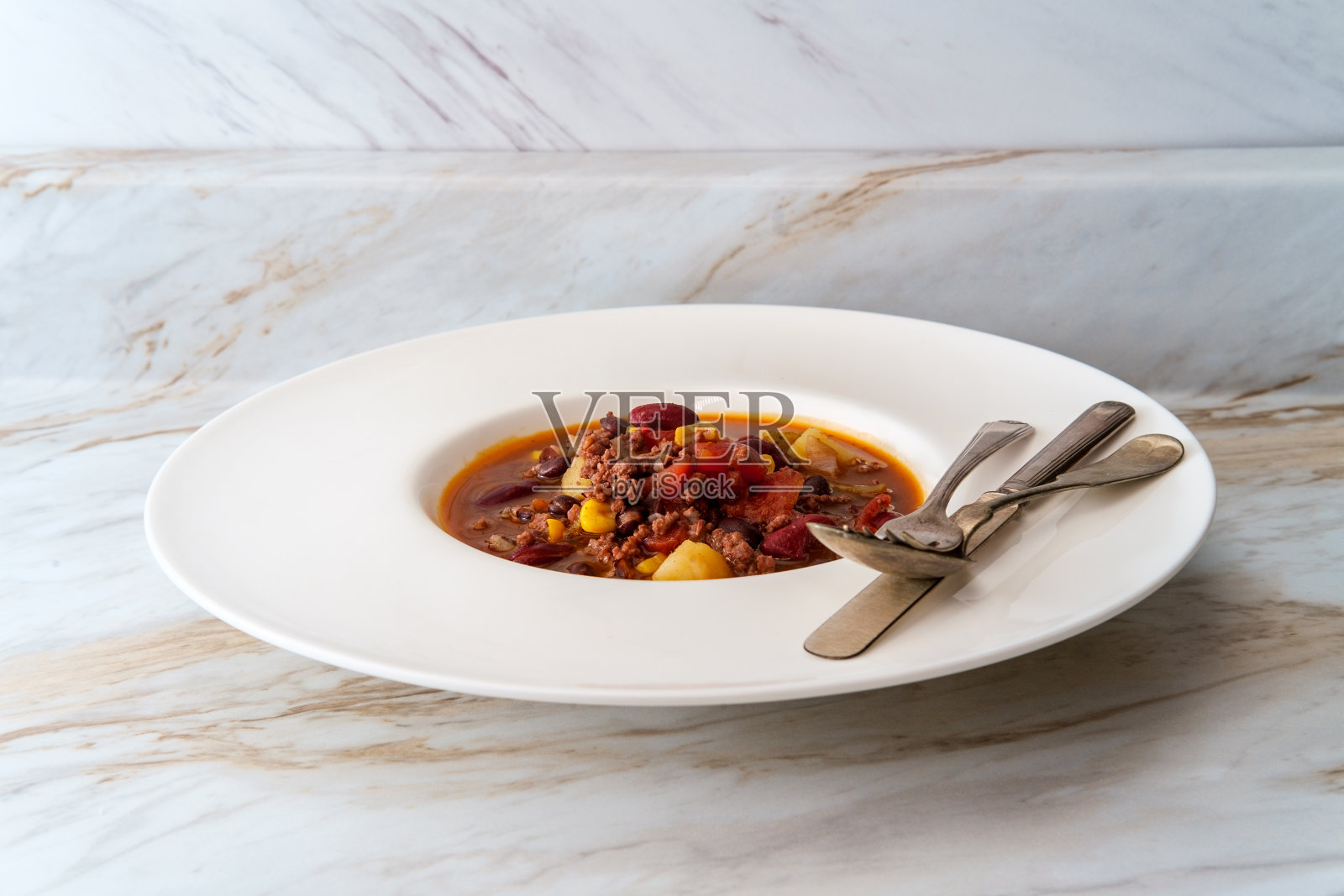 墨西哥牛肉玉米饼汤照片摄影图片