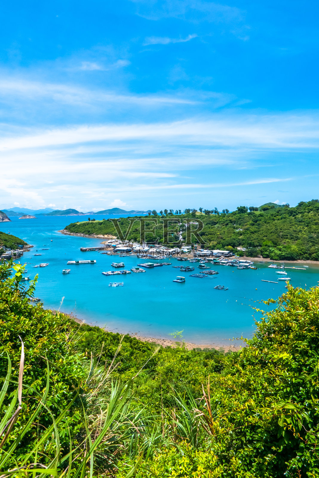 香港西贡村蒲台澳村的旧渔村照片摄影图片