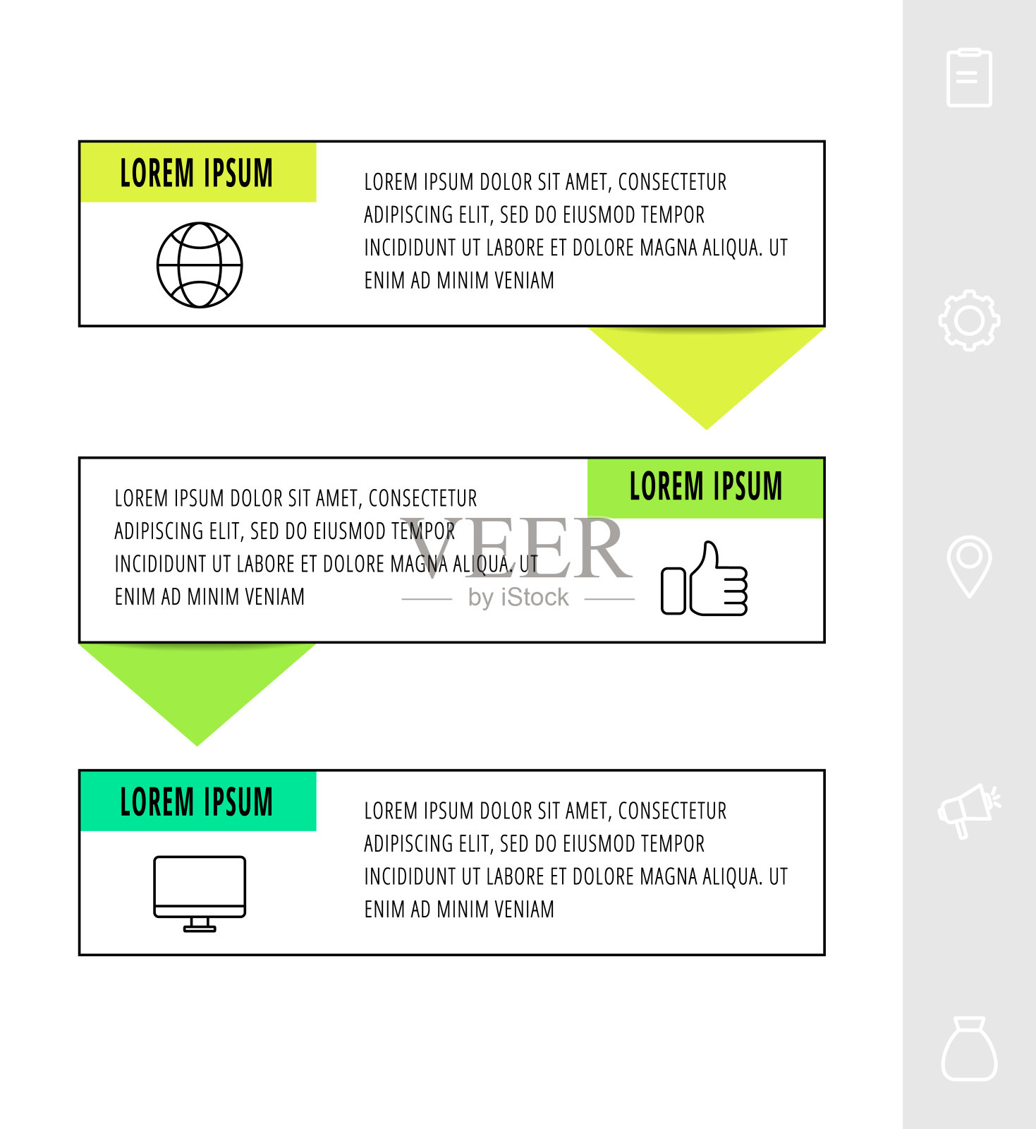 带有箭头的矢量信息图设计模板。设计模板素材