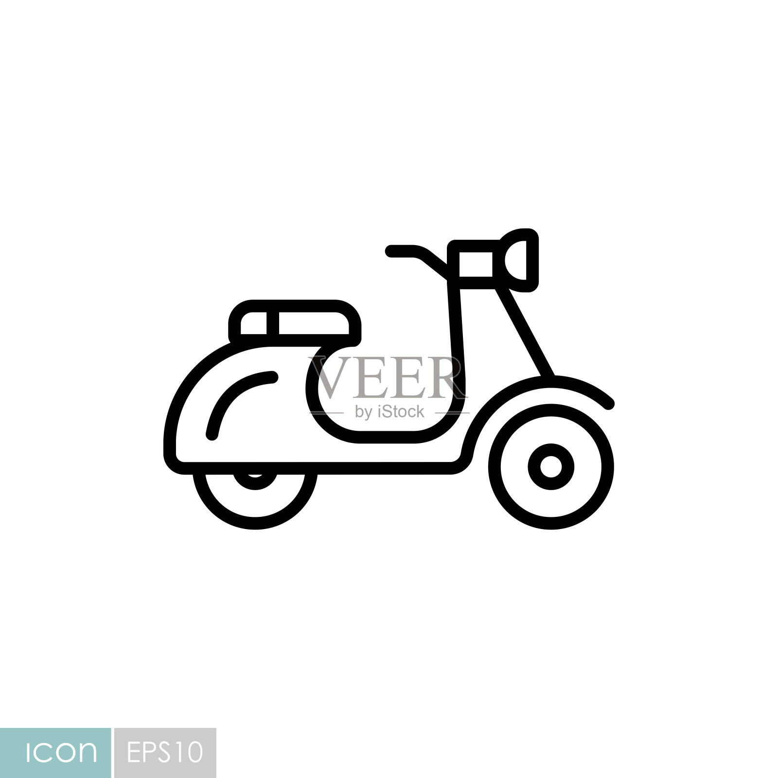 滑板车助力车平面矢量图标插画图片素材