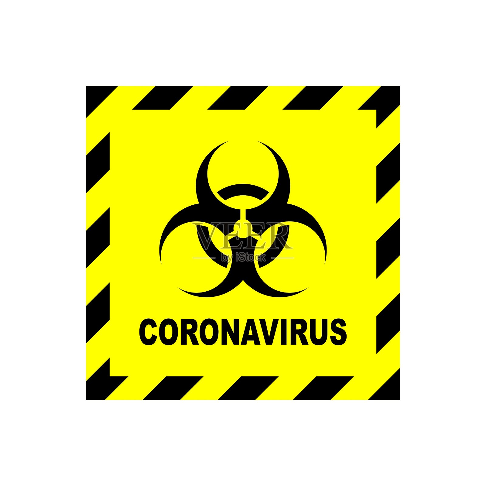 冠状病毒Sars-Covid-19生物危害生物危险标志插画图片素材