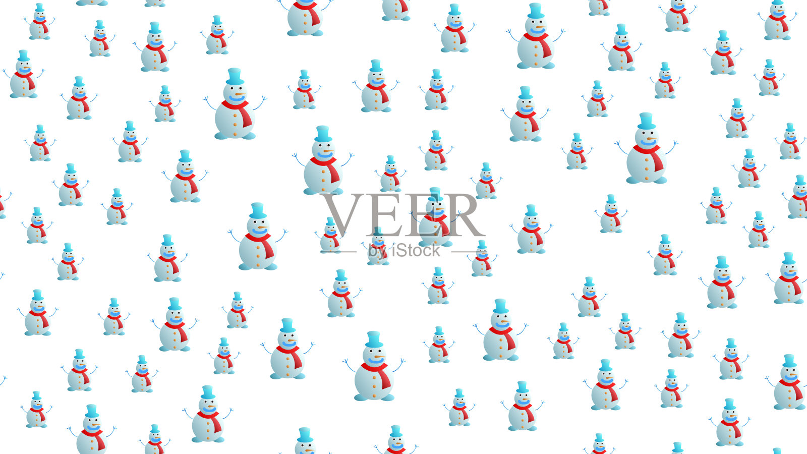 圣诞无缝图案与雪人背景，冬季图案与熊，包装纸，图案填充，冬季问候，网页背景，圣诞和新年贺卡设计元素图片