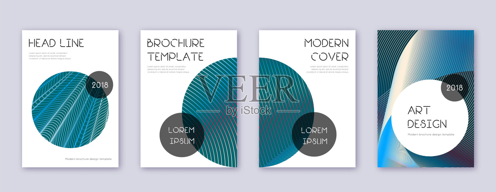 时尚的小册子设计模板集。红色的抽象设计模板素材