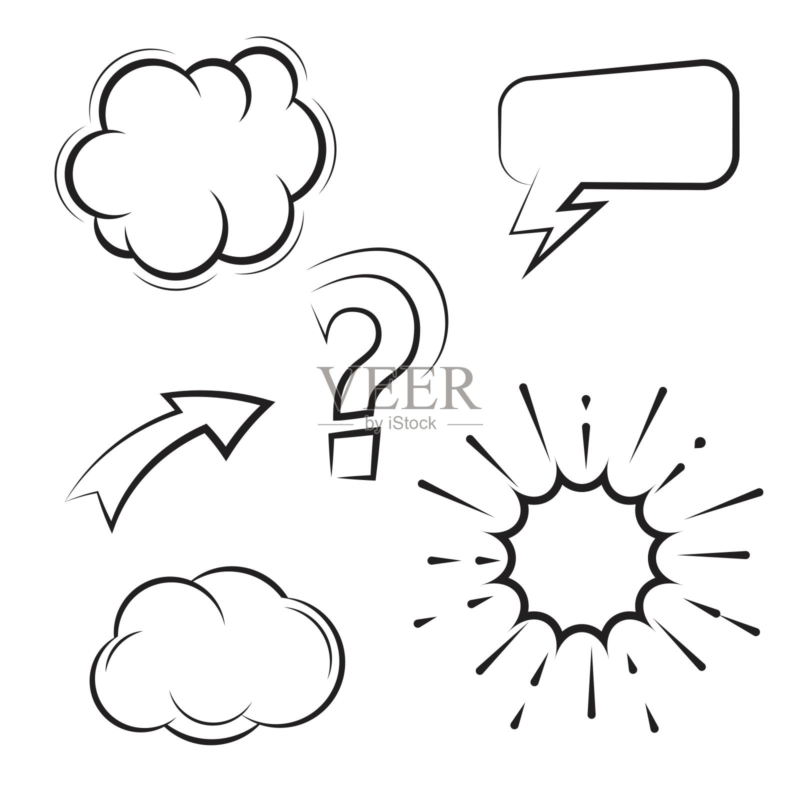 云漫画书设计元素向量插画图片素材