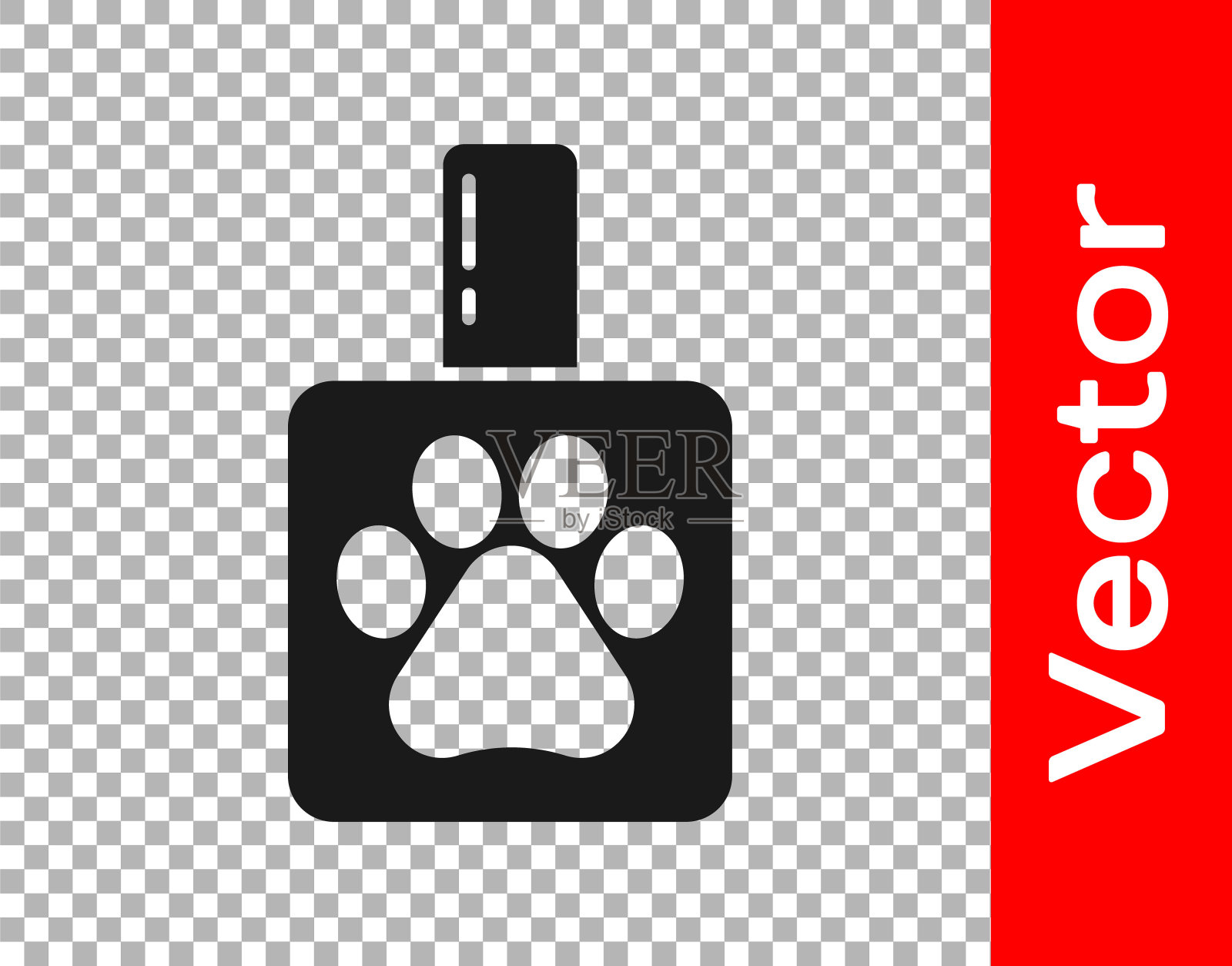 黑色宠物洗发水图标孤立在透明的背景。宠物护理的迹象。狗清洁的象征。向量插画图片素材