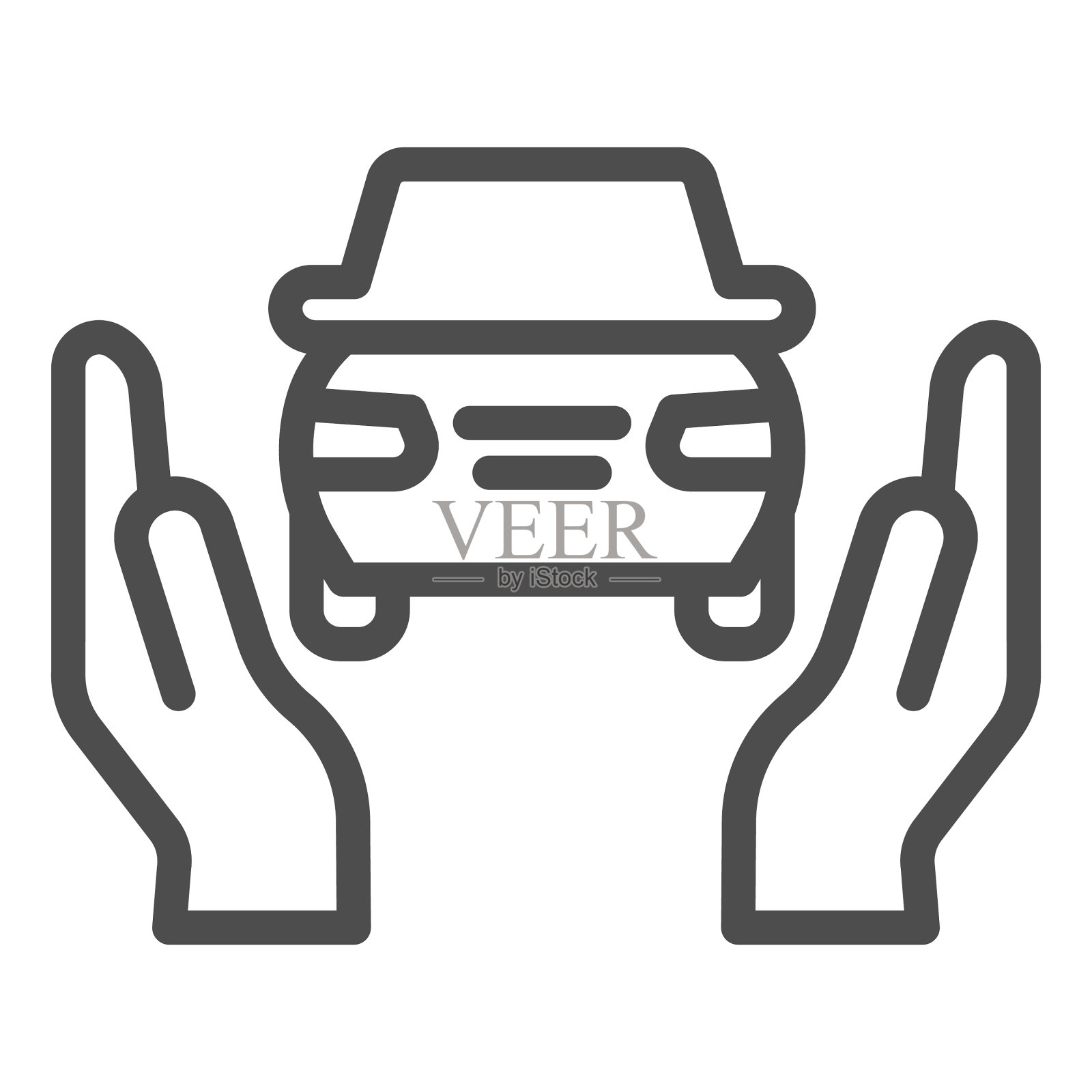 汽车保险线路图标汽车保护插画图片素材