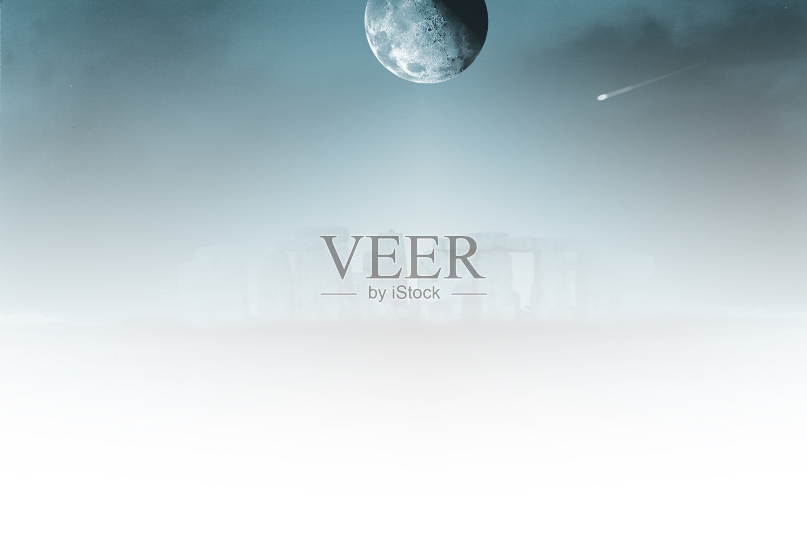 满月下的巨石阵照片摄影图片