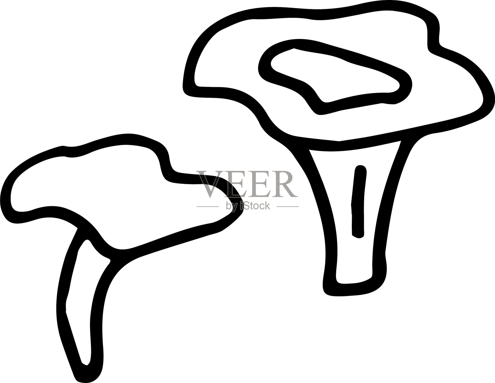 蘑菇组涂鸦蘑菇手绘图标素材