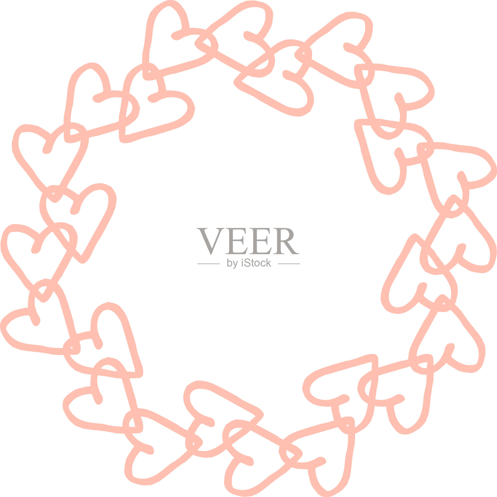 情人节相框铸就美丽的心插画图片素材