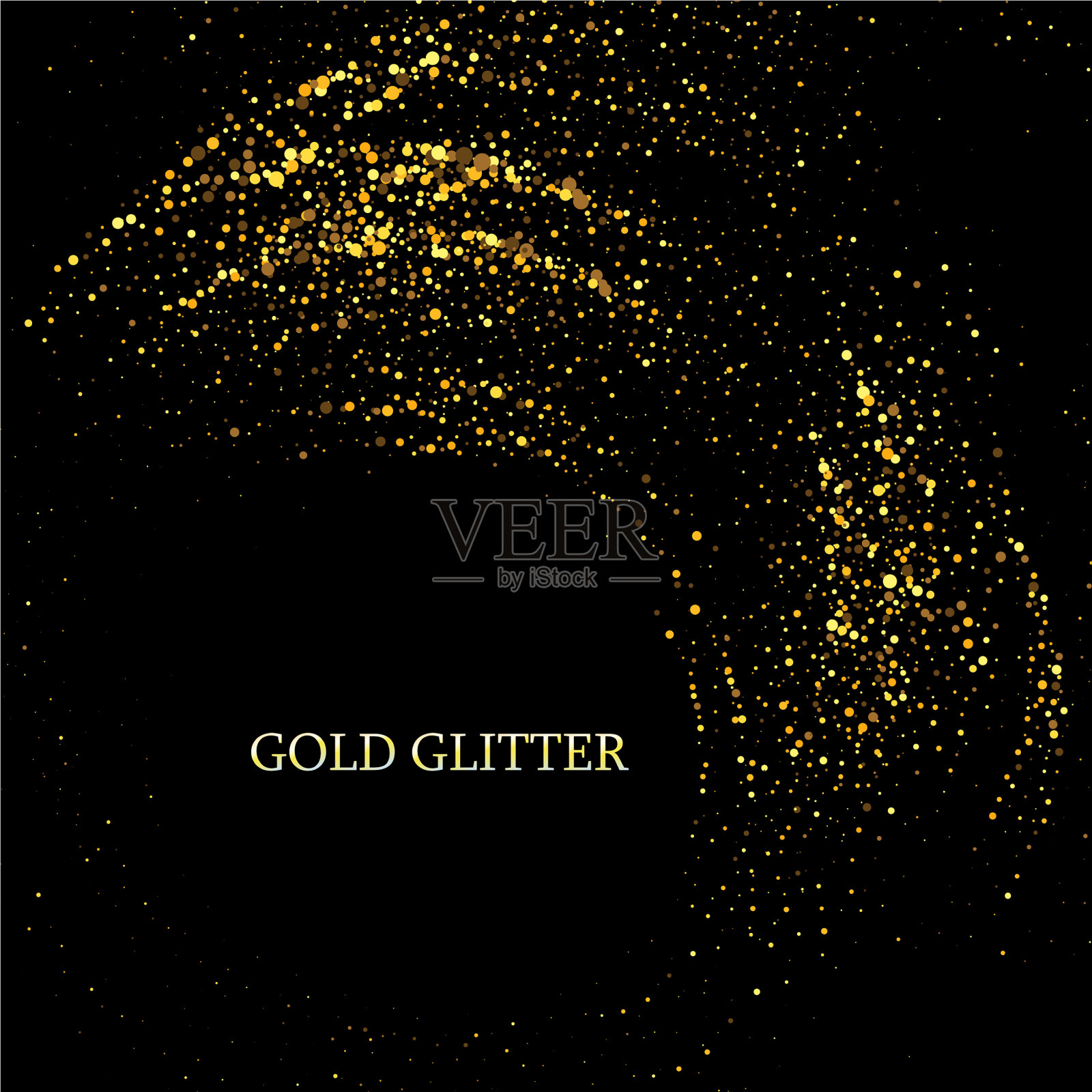 金色闪光纹理上的黑色背景金色插画图片素材
