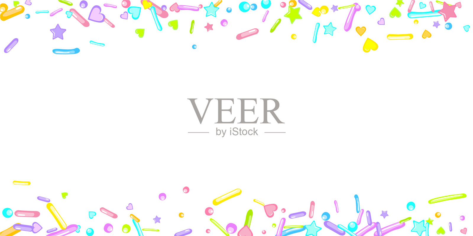 撒上颗粒状的纸杯蛋糕、甜点和面包房的纸屑插画图片素材