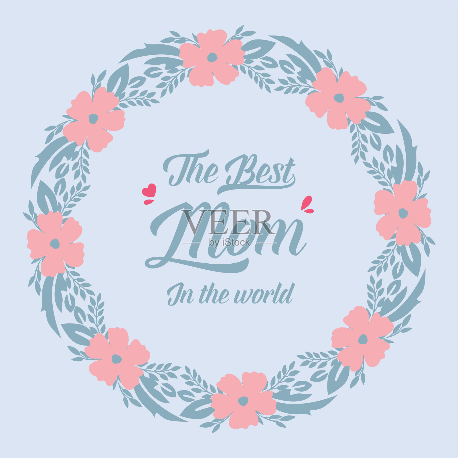 世界上最好的妈妈的现代框架插画图片素材