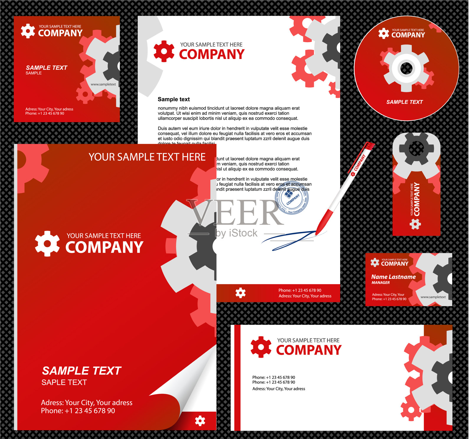 商务风格企业标识模板7红色插画图片素材