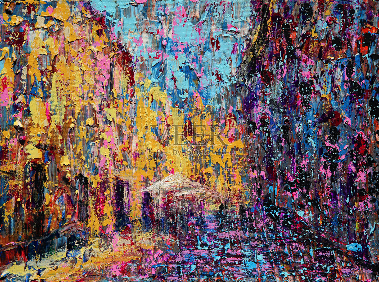 西班牙萨拉曼卡的抽象画插画图片素材