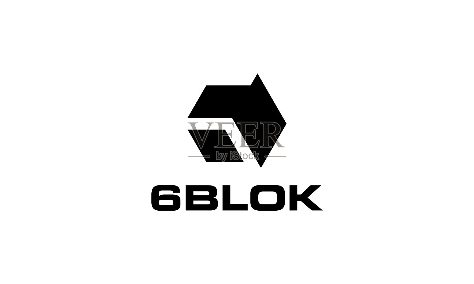 第六与盒子标志的设计理念插画图片素材