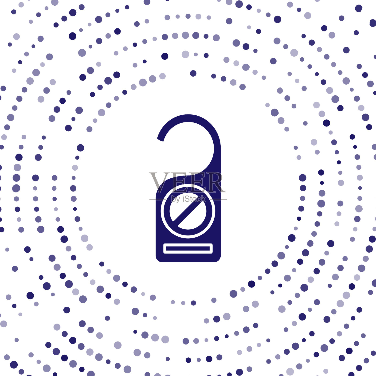 蓝色请勿打扰图标隔离在白色插画图片素材