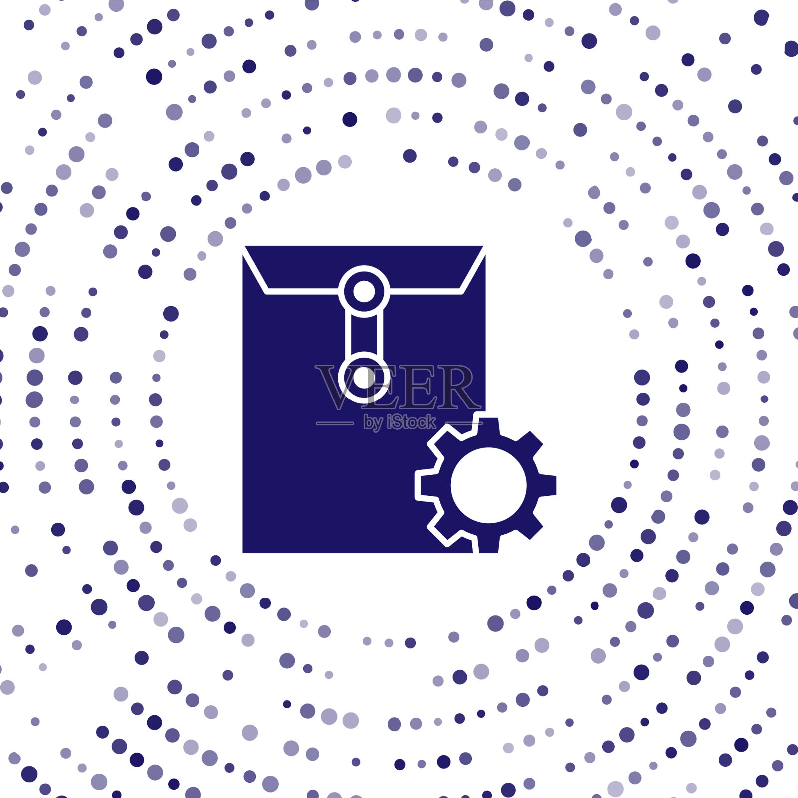 蓝色信封设置图标隔离在白色上图标素材