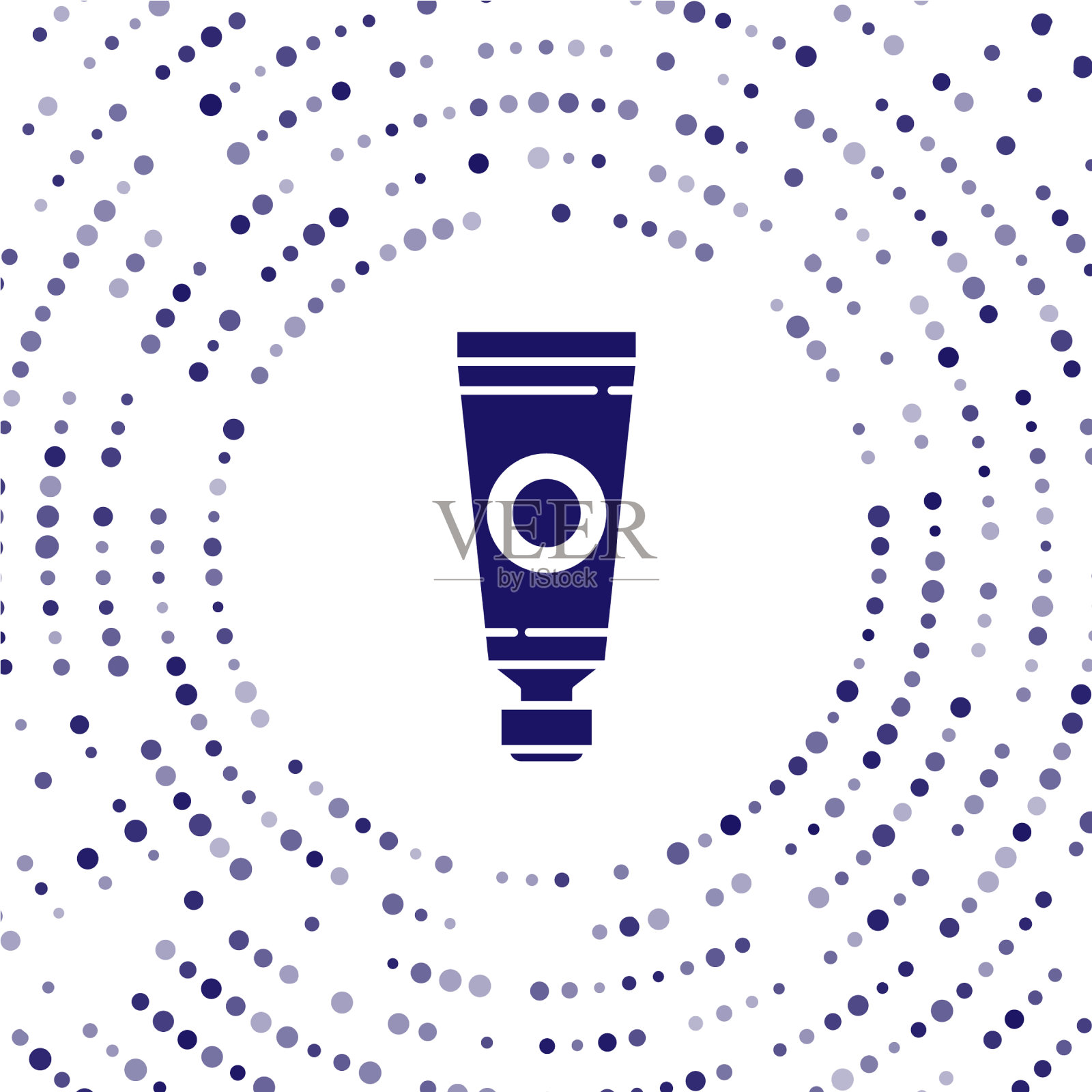 蓝色管与油漆调色板图标隔离插画图片素材