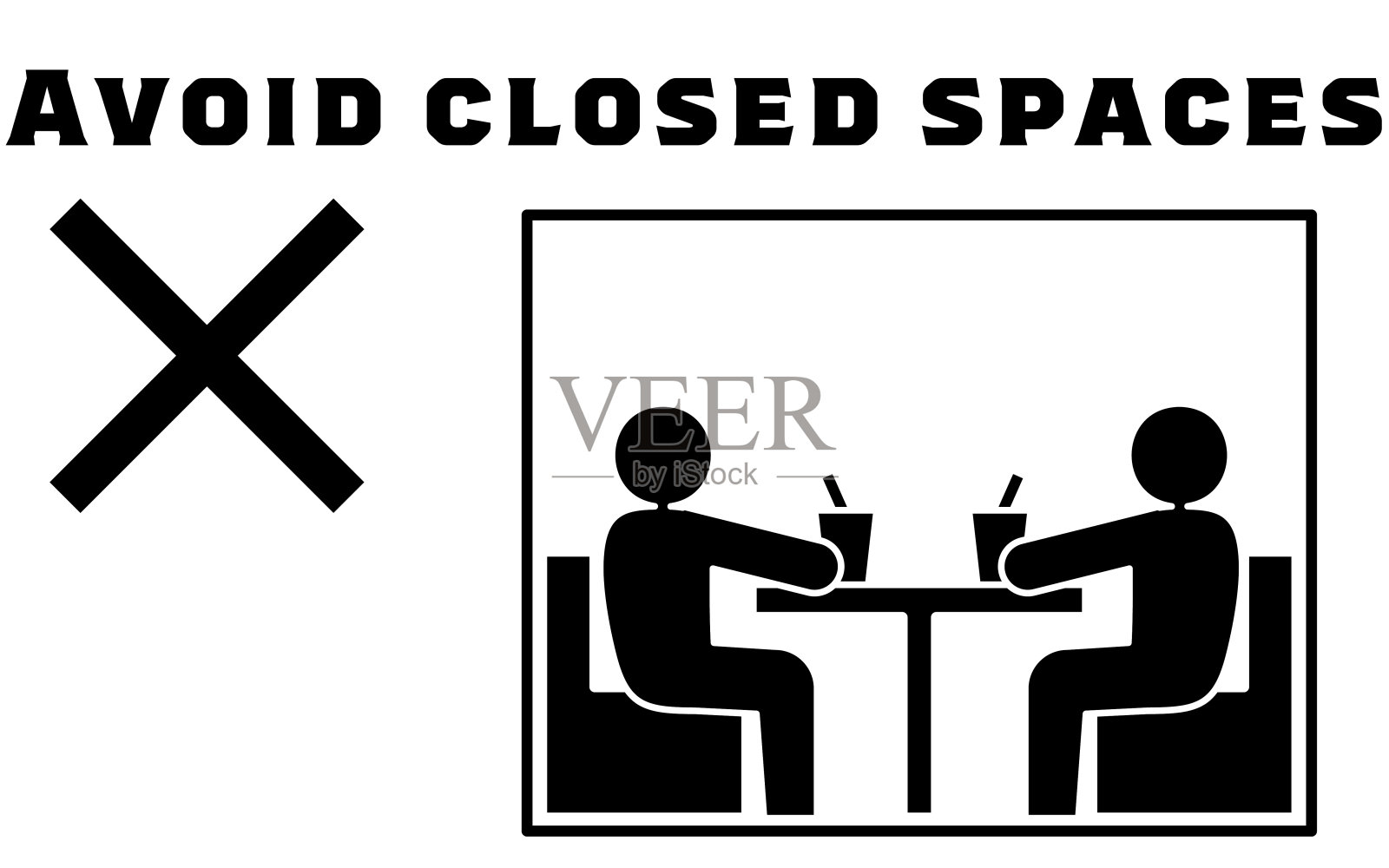 图标插图反对封闭的房间插画图片素材