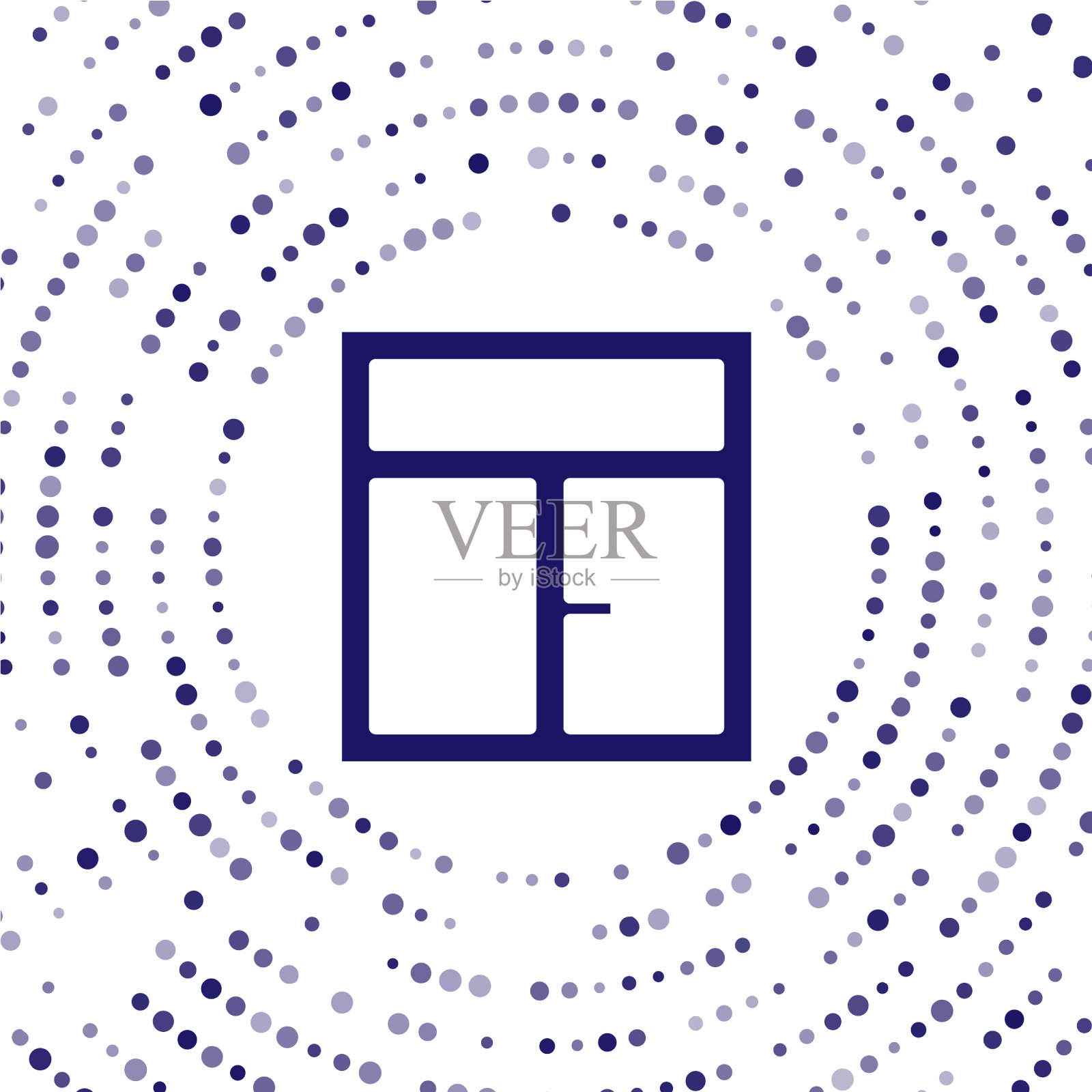 蓝色窗口的房间图标隔离在白色图标素材