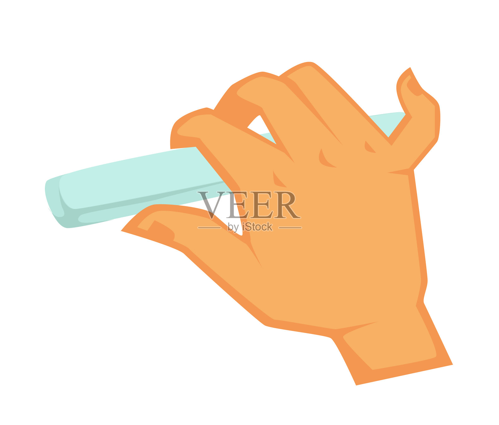 修指甲或修脚手握指甲锉设计元素图片