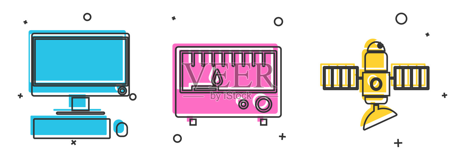 设置电脑显示器的键盘和鼠标图标素材