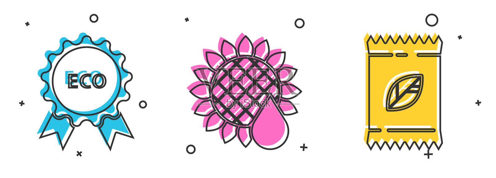 设置旗帜标签标签标志为生态向日葵图标素材