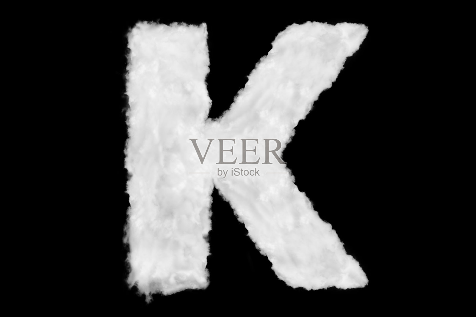 字母K字体形状元素由黑色云构成照片摄影图片