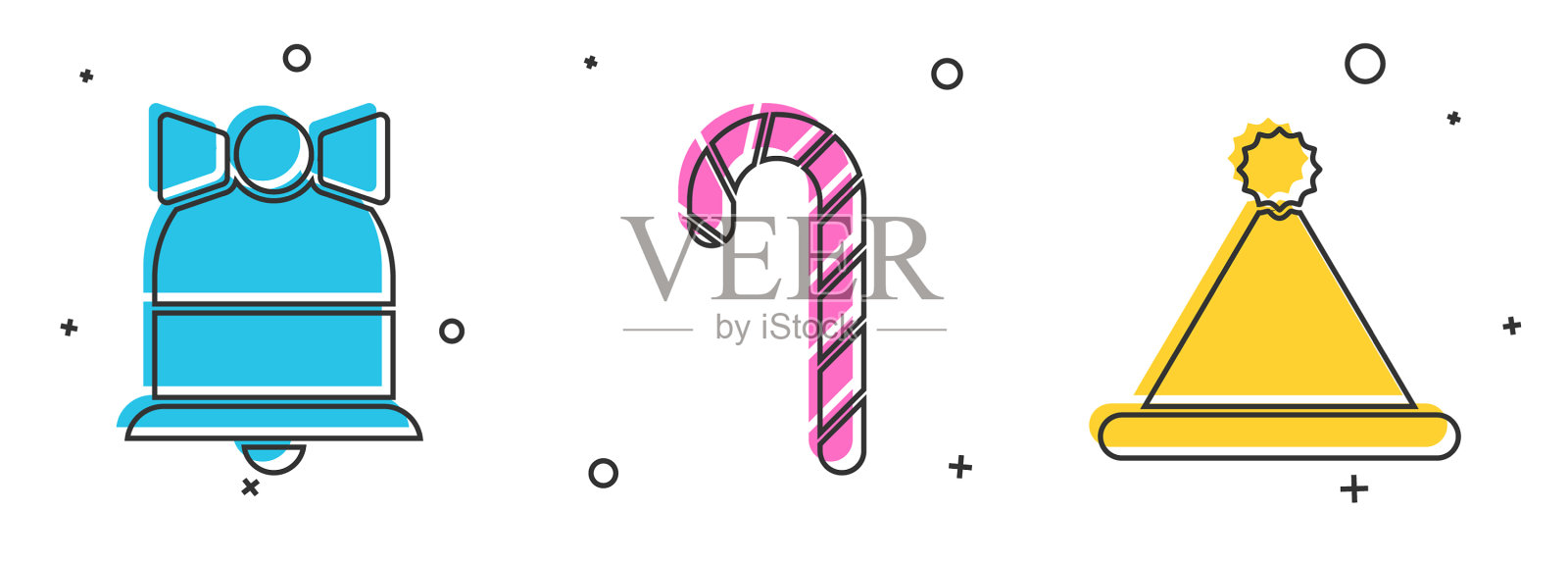 设圣诞摇铃圣诞糖果图标素材