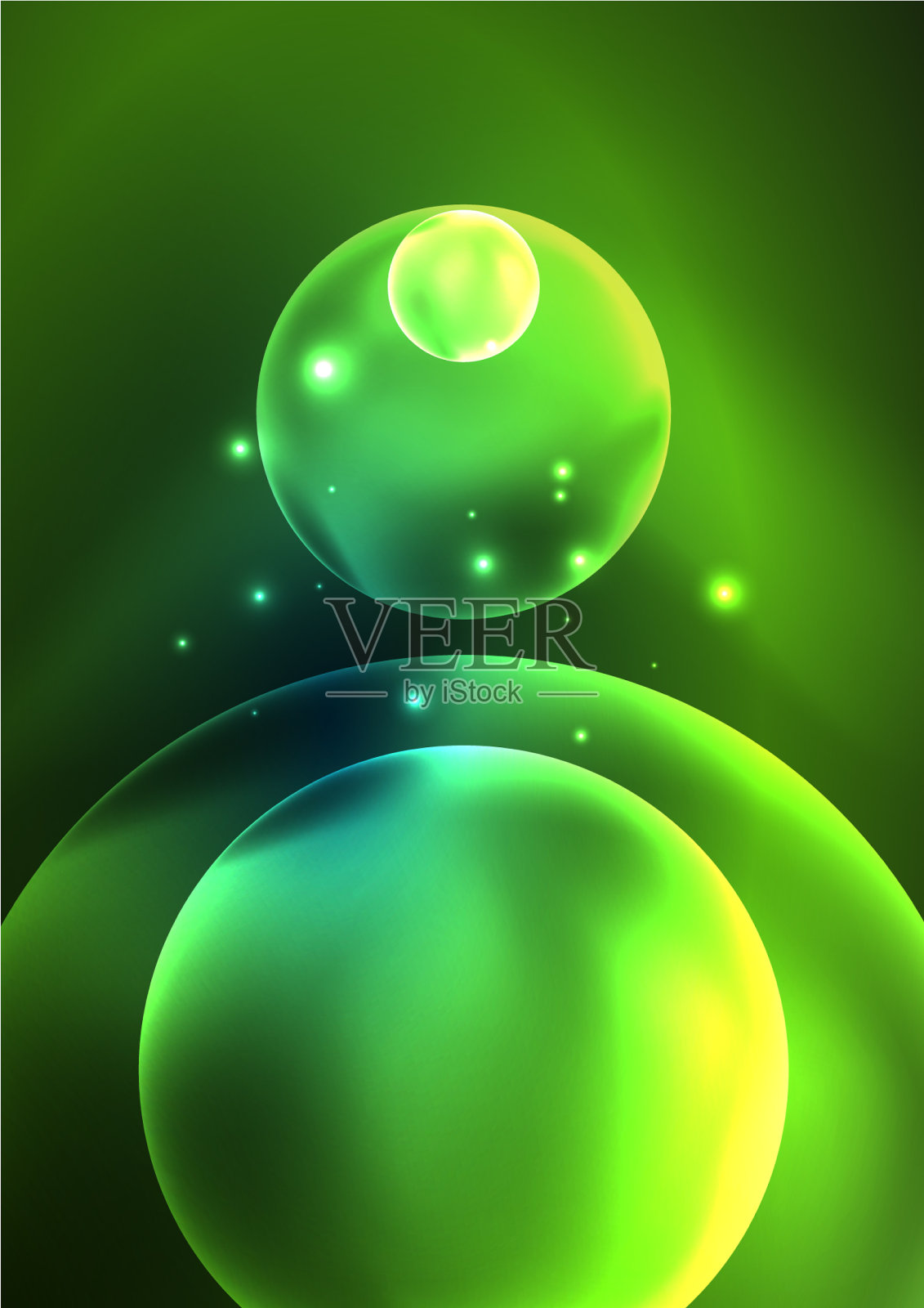 发光的霓虹灯，闪亮的透明气泡玻璃插画图片素材