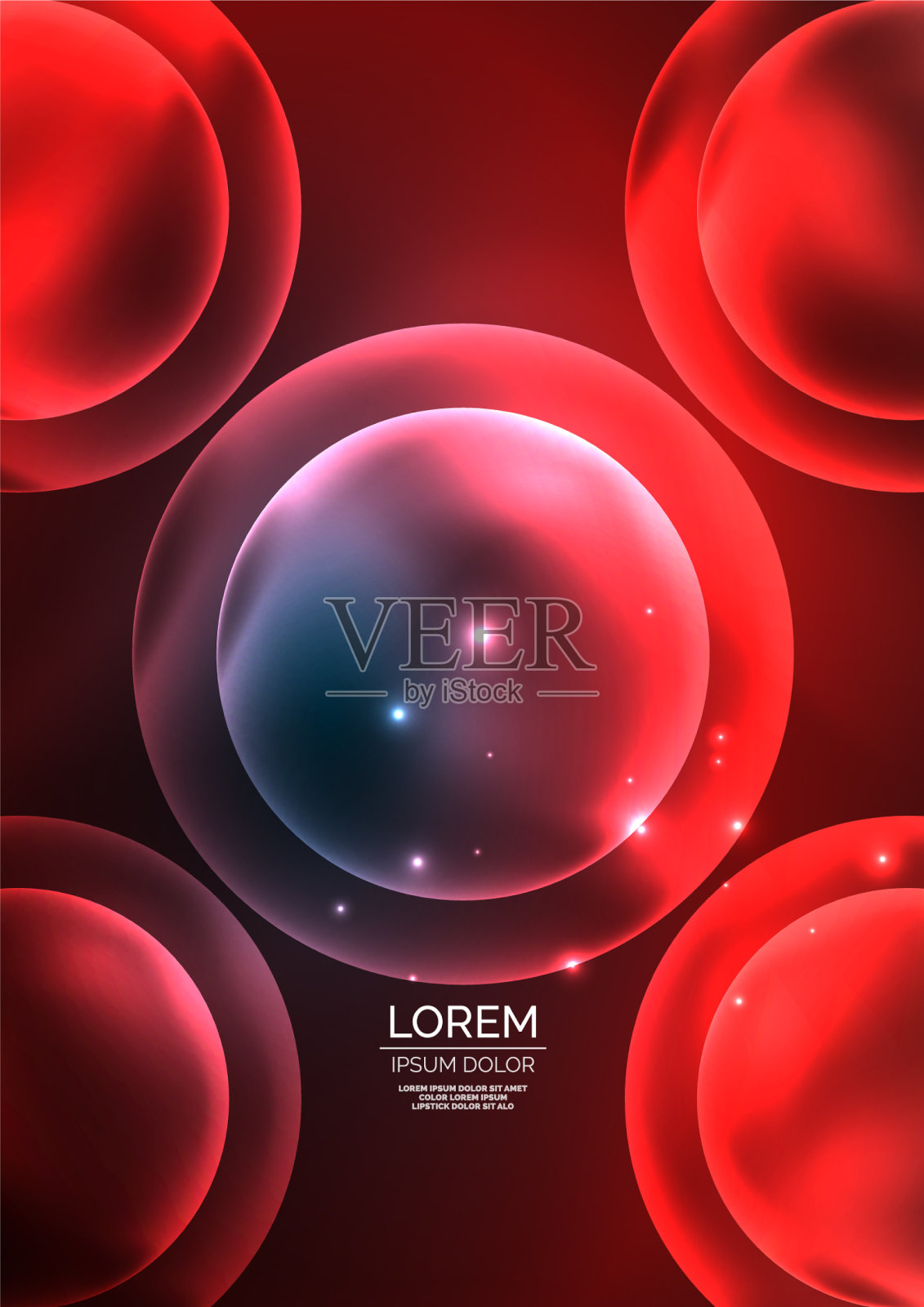 发光的霓虹灯，闪亮的透明气泡玻璃插画图片素材