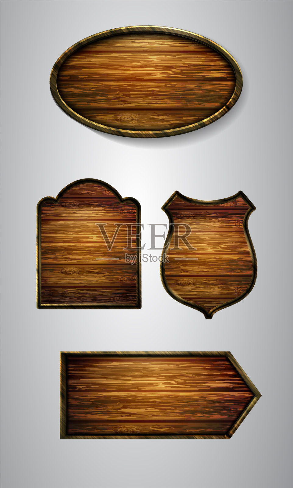 现实的木制招牌插画图片素材