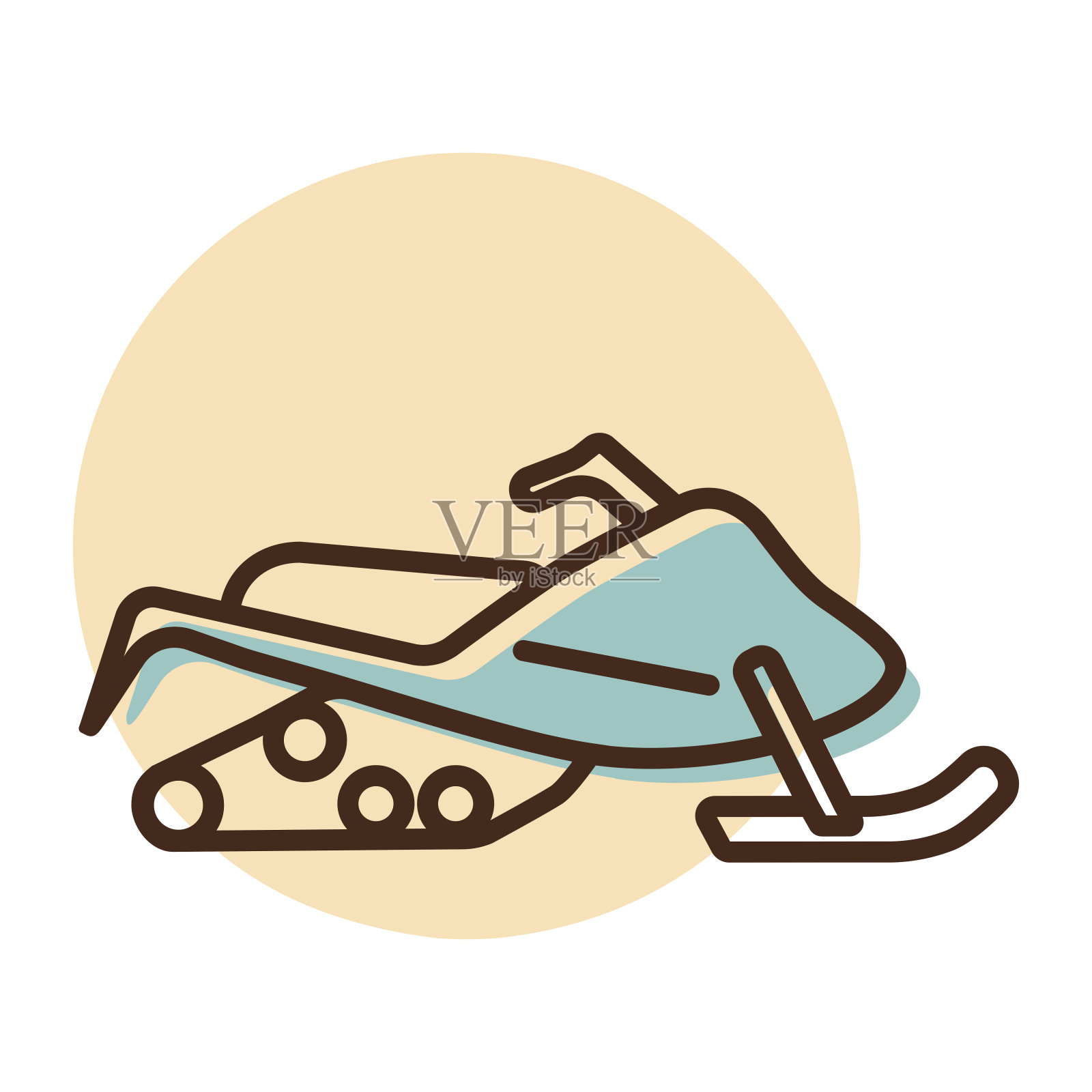 雪地车平面矢量图标设计孤立插画图片素材