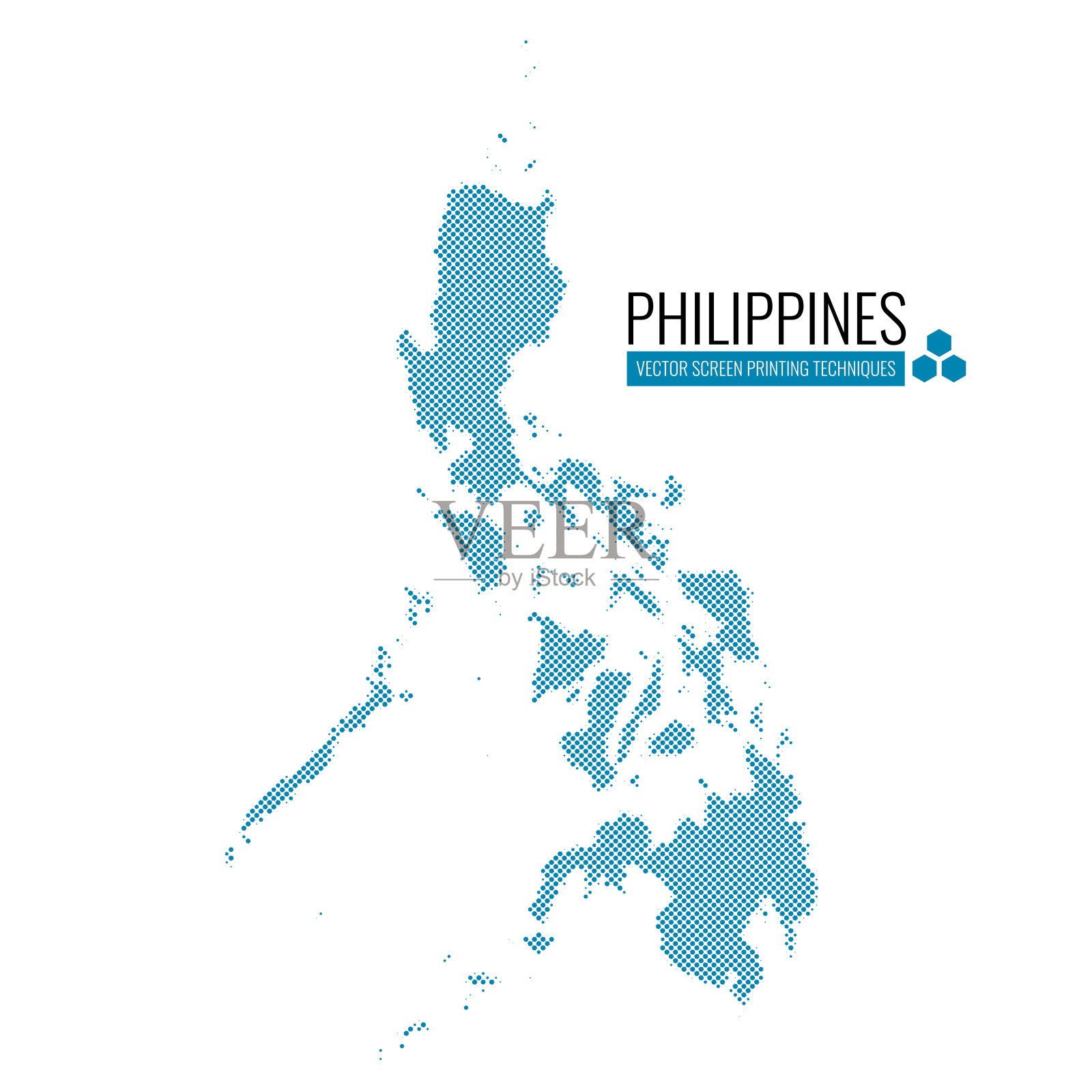 菲律宾地图丝网印刷技术。插画图片素材